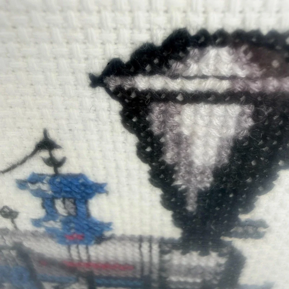 Framed Cross Stitch The 440 Washington Steam Locomotive Train Artwork CLT 92